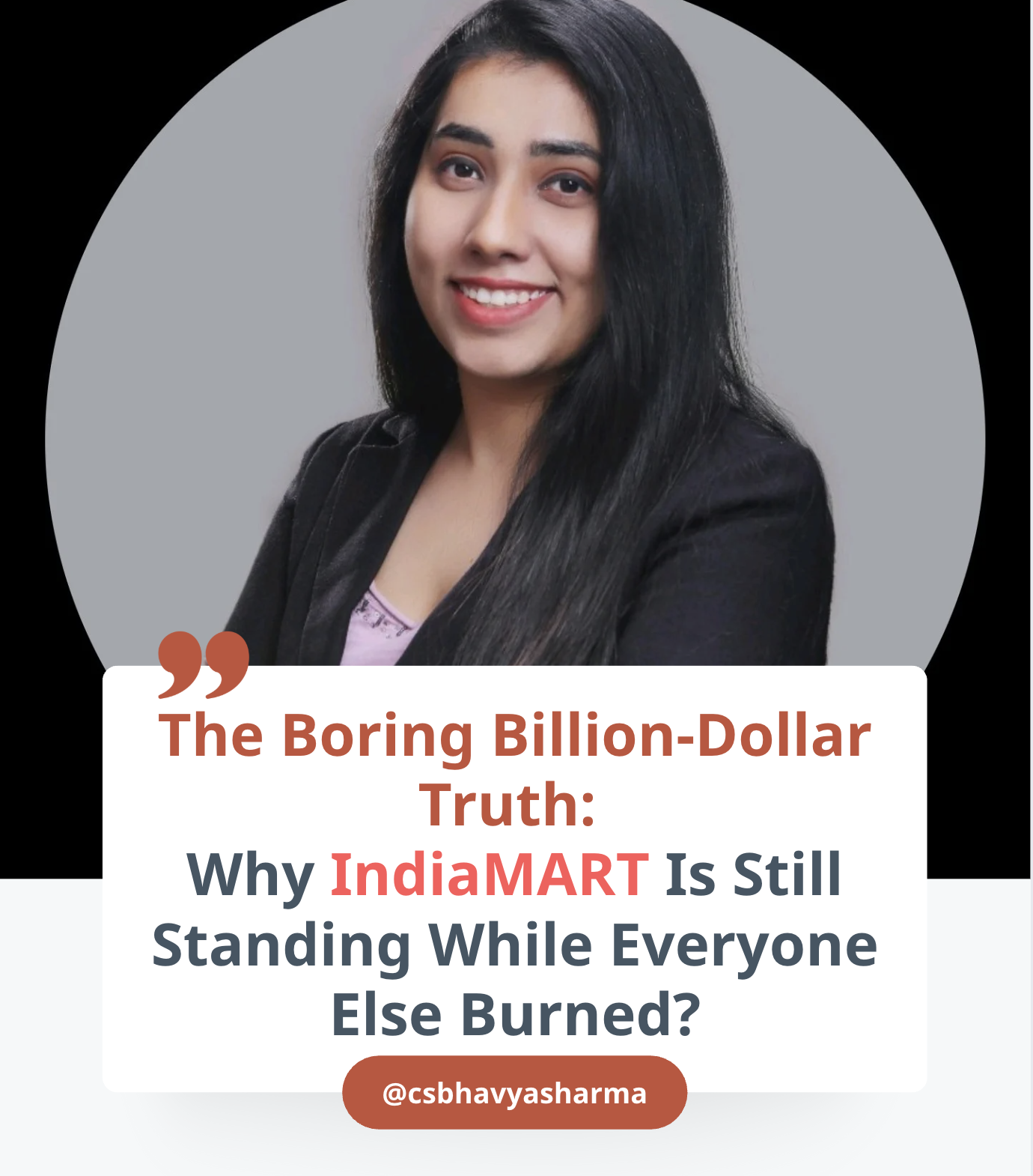 This image shows Bhavya Sharma and the blog topic