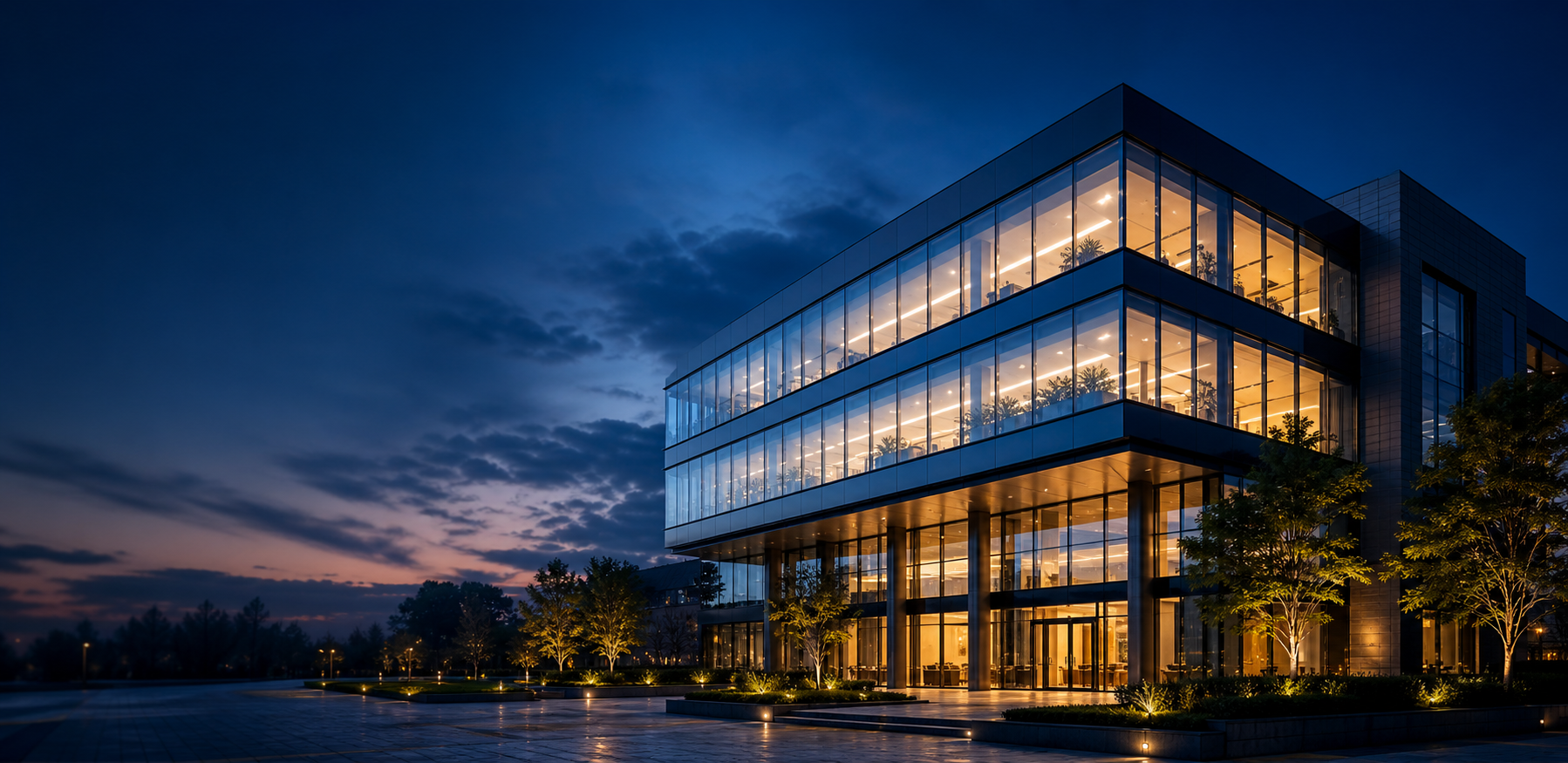 Premium glass office building for Bhavya Sharma and Associates